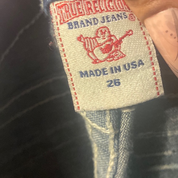 CUSTOM PINK TRUE RELIGION JEANS SIZE 26 - Picture 2 of 3